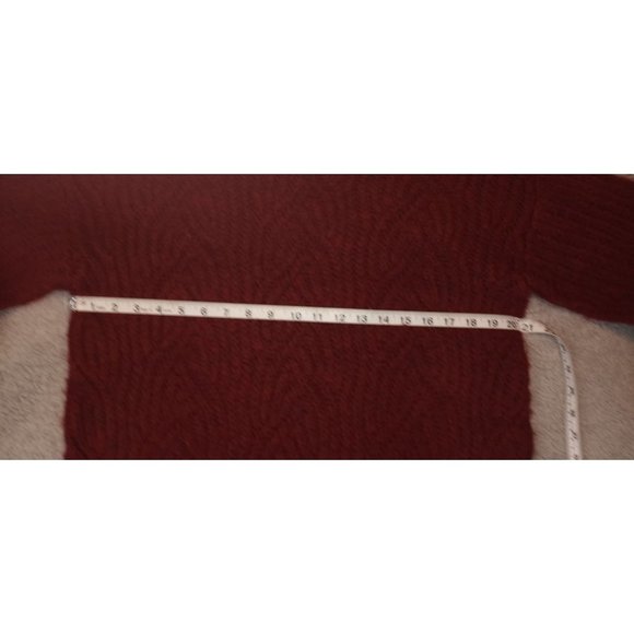 A New Day XS Burgundy  Turtleneck Cable Stitch Sweater - Picture 10 of 16